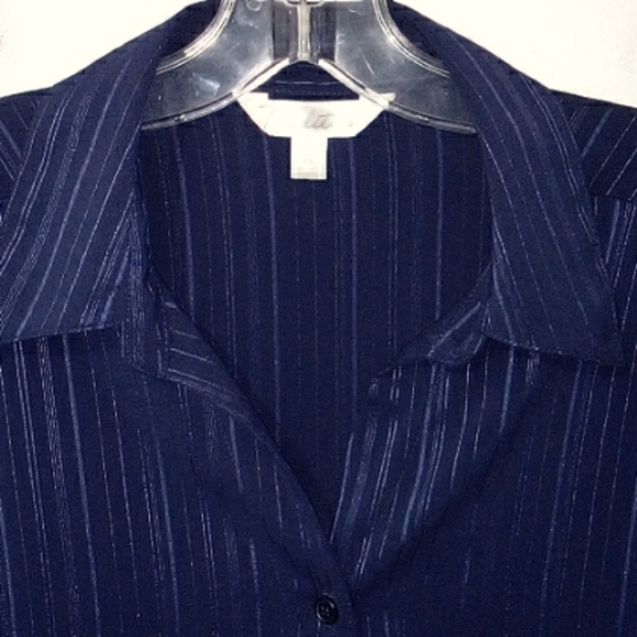 Tradition blue pinstripe button down blouse - Picture 4 of 5